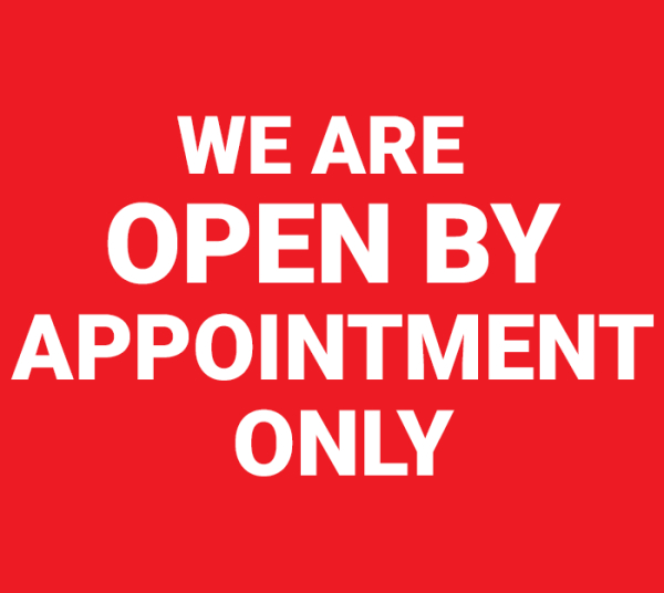 We now operate by appointment only